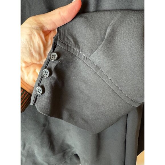 Halogen Shirt Women 3X Black Chiffon Cross Front Long Sleeve‎ Blouse NWT Gothic - Picture 7 of 11